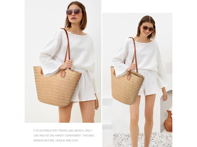 फ्लैप स्ट्रॉ बैग फूड कॉर्न फेक क्यूट बो बैग्स बोहो इको स्ट्रॉ जूट किड्स