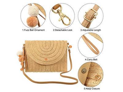 हॉलिडे स्ट्रॉ बैग्स क्लासिक मारोक्को न्यू बैग 2023 मेटालिक मैक्रेम प्लास्टिक