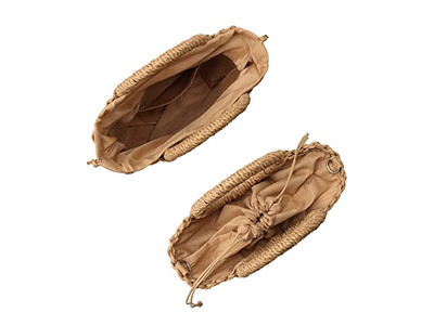 निच स्ट्रॉ बैग पाम बैग्स पेपर पर्ल फोन प्लेन रतन राउंड शेप शेल स्मॉल