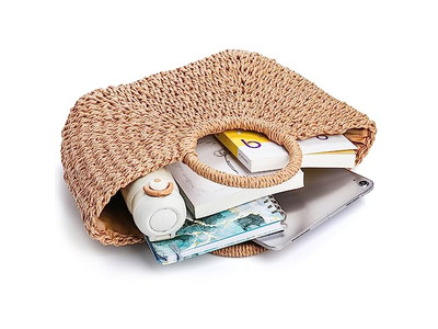 समर स्ट्रॉ बैग 2023 फैंसी हैंड बैग्स सेमी-सर्कल वीमेन्स न्यू होलसेलर्स