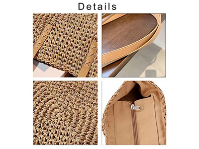 ब्लैक स्ट्रॉ बास्केट बैग कस्टम प्रिंट फ्रेंच स्टाइल बीच इको फ्रेंडली रिबन