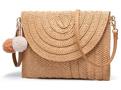 सिलिंड्रिकल स्ट्रॉ बैग हॉर्स ग्रीन लेडीज़ हैंडबैग्स लाइटवेट मेश बीच टोट