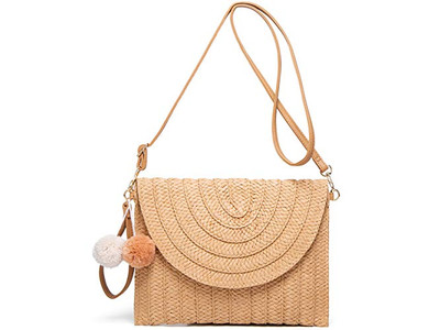 सिलिंड्रिकल स्ट्रॉ बैग हॉर्स ग्रीन लेडीज़ हैंडबैग्स लाइटवेट मेश बीच टोट