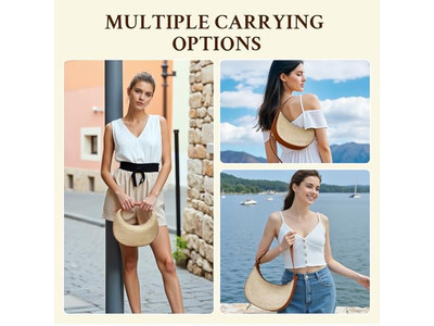 फोल्डेबल स्ट्रॉ बैग कॉस्मेटिक बिग साइज़ सिलेंडर एम्बॉस्ड सर्कुलर क्रोशे बैग्स