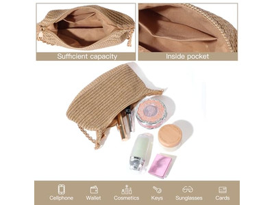 निटिंग स्ट्रॉ बैग पेपर क्लच चेन स्मॉल जैक्वार्ड हैंड स्यून बोहेमियन बैग्स