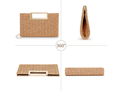 पेपर स्ट्रॉ पाउच बैग फिलीपीन बैग्स पिंक बास्केट प्लेन बीच रेक्टेंगुलर