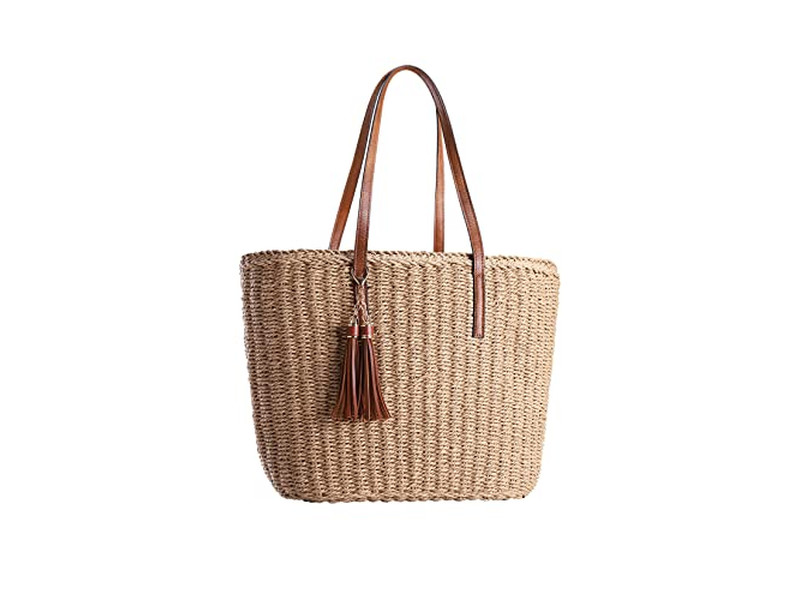 स्माइल स्ट्रॉ बैग स्ट्रैप 1 MOQ ब्लैंक ब्राउन क्राफ्ट ग्रीन इंडिया प्रिंट रेट्रो वुमेन