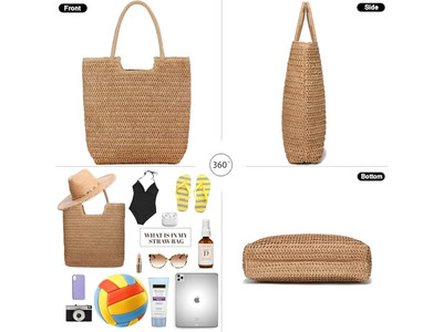 स्ट्रॉ बैग हैंडल्स इन हैंड टैसल्स वियतनाम कैरियर एलिगेंट हैट सेट होल्डर बैग्स