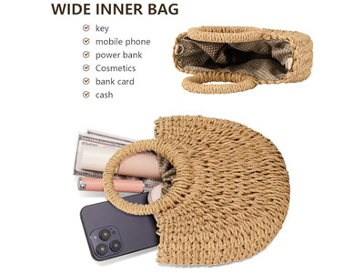 स्ट्रॉ बैग्स डिज़ाइन एक्स लार्ज बैग बकेट टोट ब्राइडल शोल्डरबैग पॉम ग्रैब क्लच