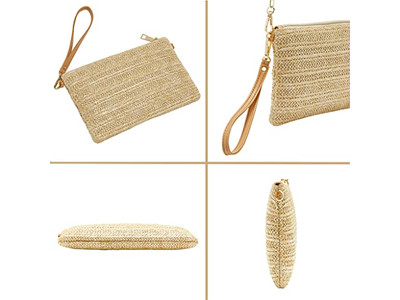 स्ट्रॉ लाइन्ड हैंडबैग्स राइनस्टोन बैग एम्ब्रॉइडर्ड कैंडी कलर ब्राइड्समेड बैग्स